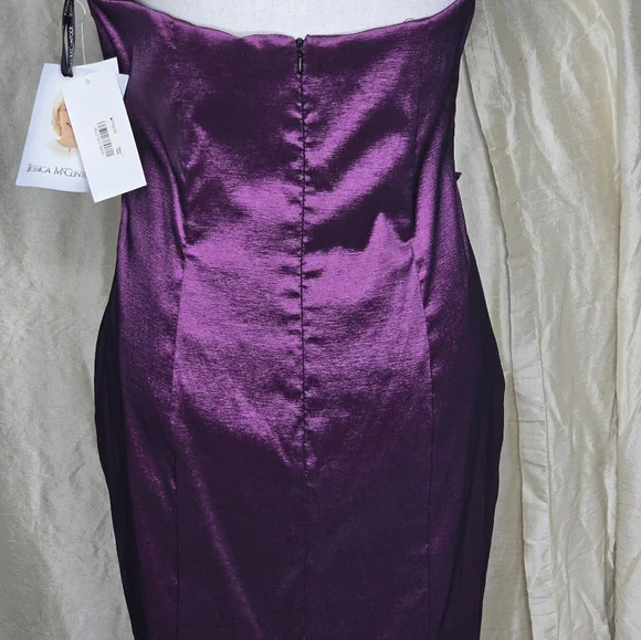 Jessica McClintock Purple Ruched Strapless Bodycon Dress - Picture 5 of 12